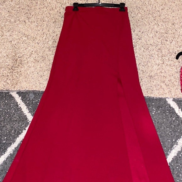 Red Prom Dress (two piece) - Picture 5 of 8